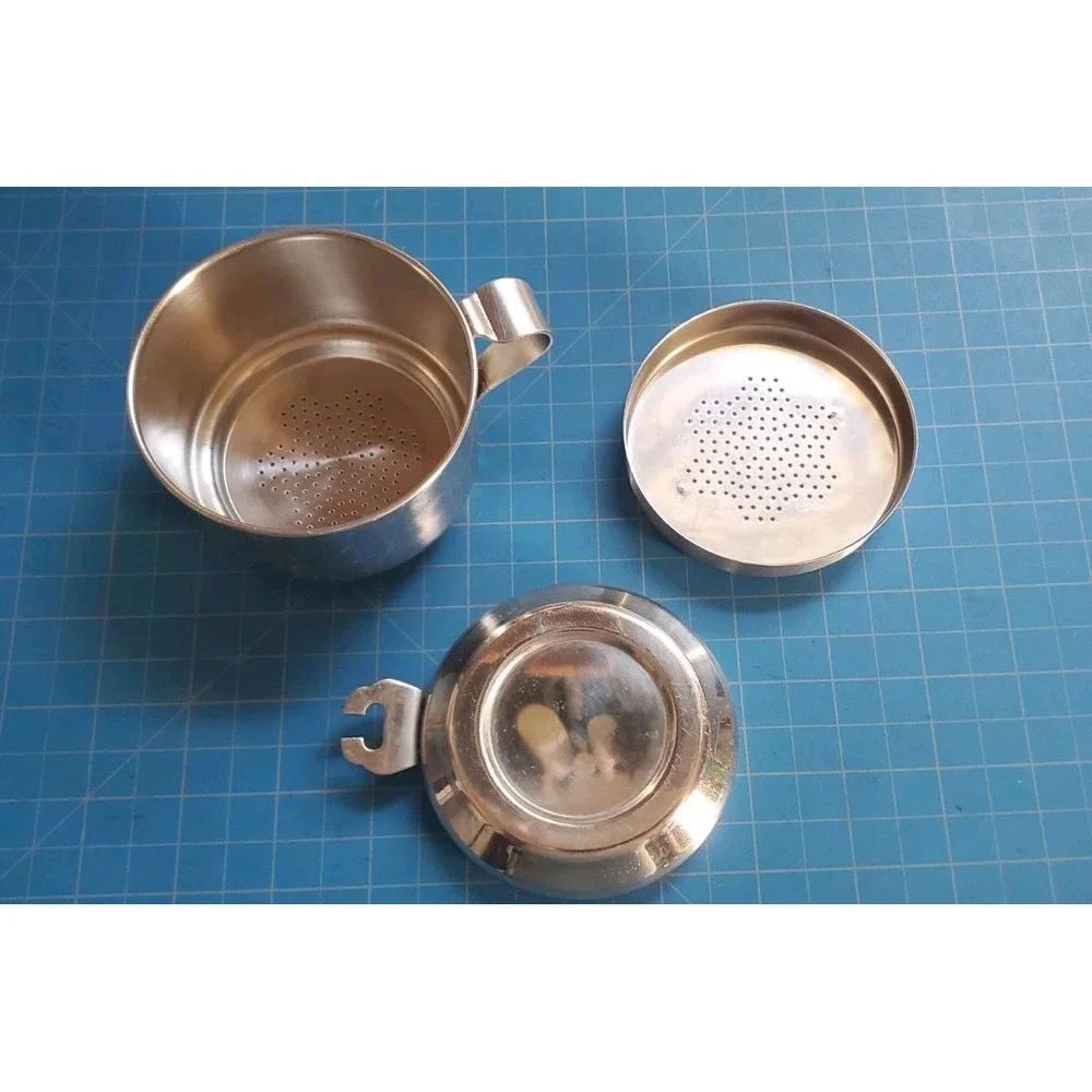 Coffee And Tea Strainer Metal Mini With Lid, Stainless Steel